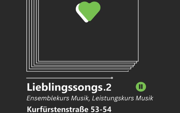 Plakat zu "Lieblingssongs.2" - Aufführung des Ensemblekurses und LK Musik, 4. Semester